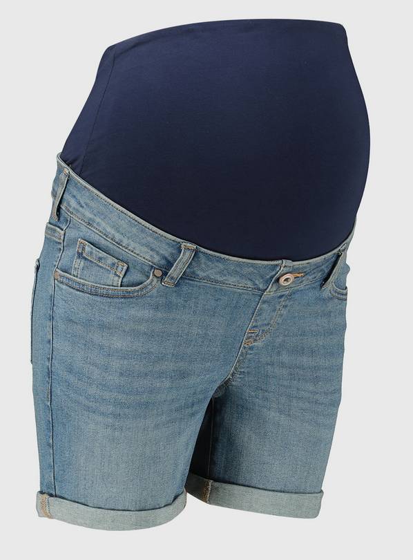 Buy MATERNITY Mid Denim Overbump Boy Shorts 20 Maternity clothes Argos